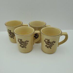 Pfaltzgraff Village Mugs 10 Ounce Brown and Tan Stoneware Coffee Cups